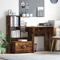 vidaXL Lådskåp Rökt ek MDF med faner Lådskåp Rektangulär Modern