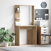 vidaXL Artisan Ek Skrivbord Artisan Ek Konstruerat Trä Standard Hyllor