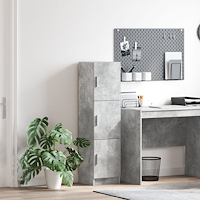 vidaXL Grått Skåp Betonggrå Spånskiva Stort Skåp Rektangulärt