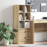 vidaXL Sonoma ekhylla Sonoma ek MDF Stor Hyllenhet Rektangulär