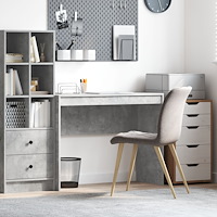 vidaXL Skrivbord Betonggrå Spånskiva med betonggrå yta 100 x 40 x 76 cm