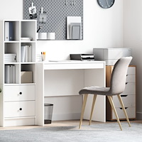vidaXL Datorbord Vitt Konstruerat trä 90 x 50 x 76 cm Hållbart