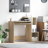 vidaXL Sonoma Ek Datorbord Sonoma ek MDF med ekfaner Medium Förvaring