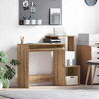 vidaXL Ek Datorbord Artisan Ek Spånskiva Medium Förvaring Datorbord