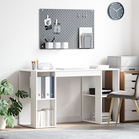 vidaXL Vitt Datorbord Vitt Spånskiva Medium Förvaring Datorbord