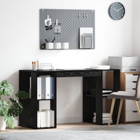 vidaXL Svart Ek Datorbord Svart Ek MDF Medium Svart Ek Datorbord