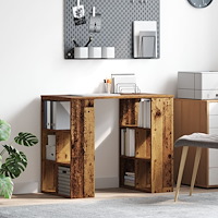 vidaXL Hörnkontor Old Wood Massivt återvunnet trä Medium Hörnkontor