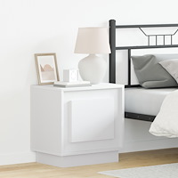 vidaXL Sängbord med LED-ljus Vit 44x34,5x45 cm