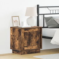 vidaXL Sängbord med LED-lampor 2 stycken Rökt Ek 44x34,5x45 cm