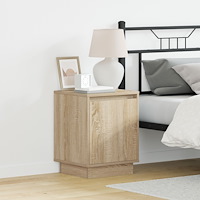 vidaXL Sängbord med LED-lampor Sonoma Ek 39x34,5x50 cm