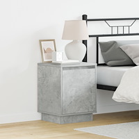 vidaXL Sängbord med LED-lampor 2 st Betonggrå 39x34,5x50 cm