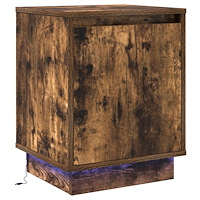 vidaXL Sängbord med LED-ljus Rökt Ek 39x34,5x50 cm