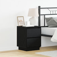 vidaXL sängbord med LED-lampor 2 st svart 39x34.5x50 cm
