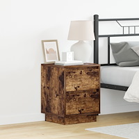 vidaXL Sängbord med LED-lampor 2 st Rökt ek 39x34.5x50 cm