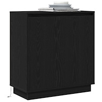 vidaXL Skänk med LED Svart Ek 71x34,5x75 cm Konstruerat trä