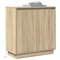 vidaXL Sideboard med LED i Sonoma-ek - 71 x 34.5 x 75 cm - Tillverkat av konstruerat trä