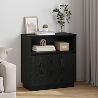 vidaXL Sideboard med LED Svart Ek 71x34,5x75 cm Konstruerat trä