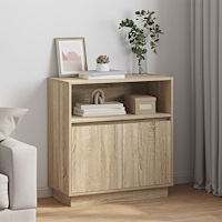 vidaXL Sideboard med LED Sonoma Ek 71x34,5x75 cm Konstruerat trä