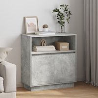 vidaXL Sideboard med LED Betonggrå 71x34,5x75 cm Konstruerat trä