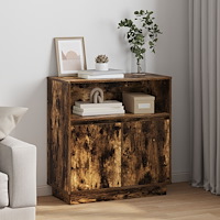 vidaXL Sideboard med LED Rökt Ek 71x34,5x75 cm Konstruerat trä