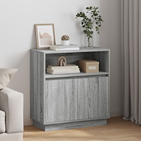 vidaXL Sideboard med LED Grå Sonoma 71x34,5x75 cm Konstruerat trä