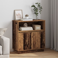 vidaXL Sideboard med LED Gamla träet 71x34,5x75 cm Ingenjörsträ