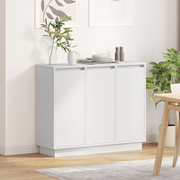 vidaXL Sideboard med LED, Vit, 90x32x75 cm, Konstruerat trä