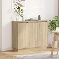 vidaXL Skåp med LED Sonoma Ek 90x32x75 cm Byggt av trä