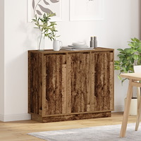 vidaXL Sideboard med LED återvunnet trä 90x32x75 cm konstruerat trä