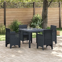 vidaXL Utebord Antracit 100x100x73 cm Poly Rattan