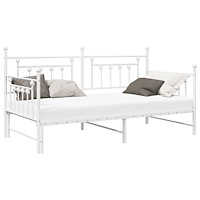 vidaXL Dagbädd med utdragbar säng, vit, 90x190 cm, stål