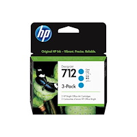 Hewlett-Packard HP 712 - 3-pack - cyan - original - DesignJet - bläckpatron
