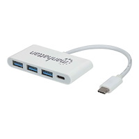 Manhattan Manhattan USB-C Dock/Hub, Ports (x4): USB-A (x3) and USB-C, 5 Gbps (USB 3.2 Gen1 aka USB 3.0), With Power Delivery (60W)...