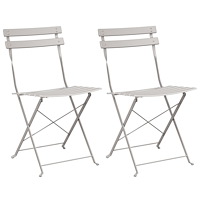 vidaXL Fällbara Trädgårdsstolar 2 stycken Beige Stål