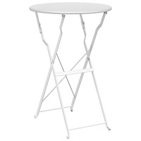 vidaXL Fällbart Bistrobord Vitt Ø50x71 cm Pulverlackerad Stål
