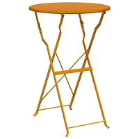 vidaXL Vikbart Bistrobord Senapsgul Ø50x71 cm Pulverlackerad Stål