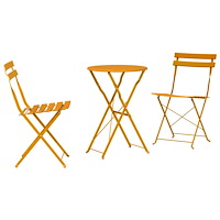 vidaXL 3-delars Vikbart Bistro Set Senapsgul Stål