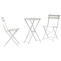 vidaXL 3-delat Vikbart Bistro Set i Beige Stål