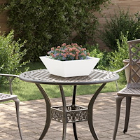 vidaXL Metallkruka Cool vit Metall 40 x 40 x 15 cm Fyrkantig Modern
