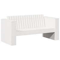 vidaXL Trädgårdsoffa 2-sits 134x60x62 cm Vit Massivt Trä Furu