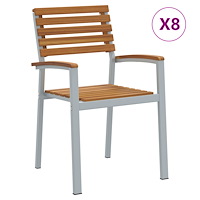 vidaXL Stapelbara Trädgårdsstolar 8 st Solid Akacia och Metall