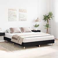 vidaXL Sängram Svart Ek 140x200 cm Konstruerat Trä