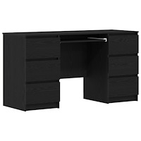 vidaXL Skrivbord 2 stycken Svart Ek 140x50x76 cm Konstruerat trä