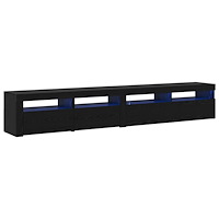 vidaXL TV-bänkar 2 st med LED-lampor i svart ek och konstruerat trä, vidaXL TV-bänk med LED-svart ek 120x35x40 cm konstruerat t...
