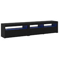 vidaXL TV-skåp 2 st med LED-lampor, svart ek, konstruerat trä, vidaXL TV-ställ med LED-lampor - Svart ek - 75x35x40 cm - Gjord...