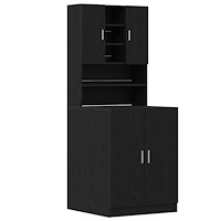 vidaXL Tvättmaskinskåp 2 st Svart ek 70.5x71.5x181.5 cm Konstruerat trä, vidaXL Tvättmaskinskåp - Svart ek - 70.5x71.5x91.5 cm...