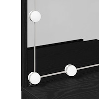 vidaXL Sminkbord Set med LED Svart ek Konstruerat trä