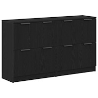 vidaXL Skåp 2 st Svart Ek 60x30x70 cm Konstruerat trä