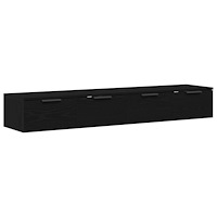 vidaXL Väggskåp 2 st Svart Ek 68x30x20 cm Konstruerat trä