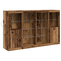 vidaXL Sideboard med LED-lampor Gammalt trä 163x37x100 cm Konstruerat trä, vidaXL Sideboard med LED-lampor Gammalt trä 41x37x10...